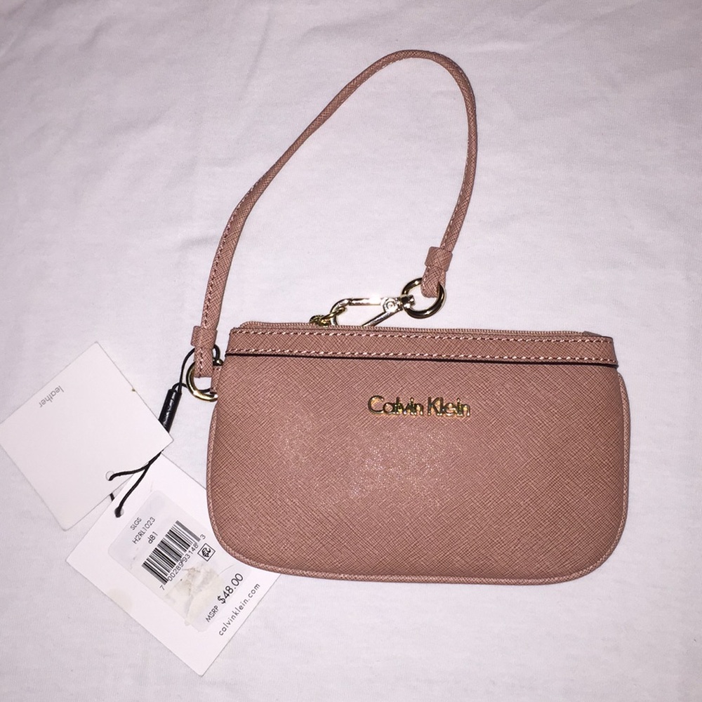 Calvin Klein leather wristlet